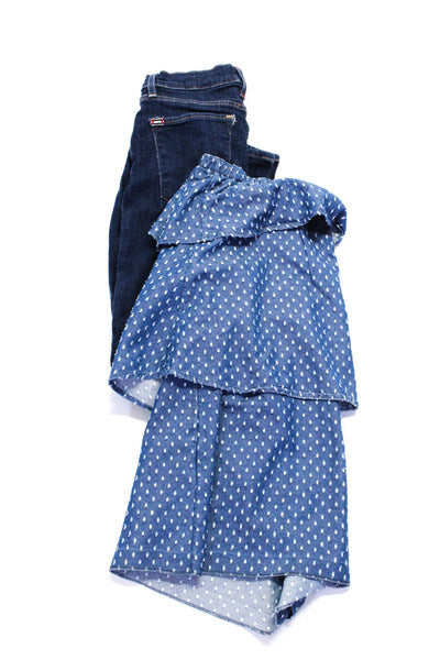 Club Monaco Women's Skinny Jeans A Line Skirt Blue Size 6 27 Lot 2