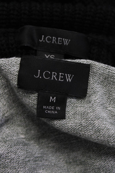 J Crew Womens Knit Long Sleeved Turtleneck Sweater Top Black Green XS M Lot 2