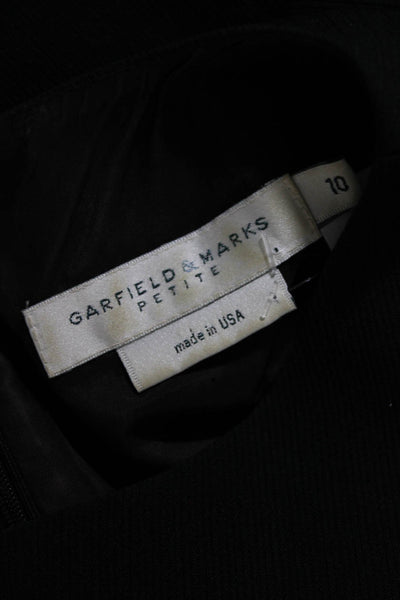 Garfield and Marks Womens Black Textured Crew Neck Sleeveless Shift Dress Size10