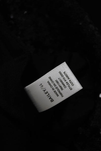 Bailey 44 Womens Back Zip Short Sleeve Crew Neck Sequin Tee Shirt Black Size XS