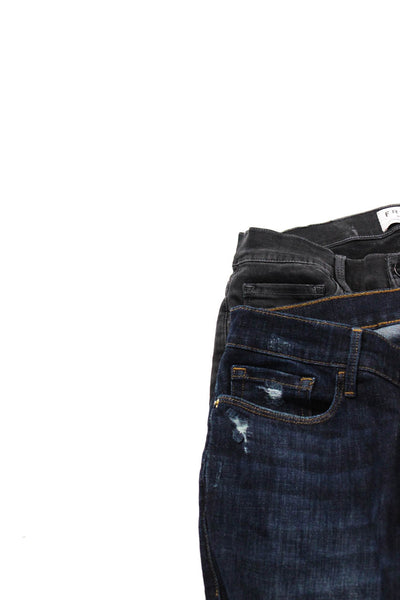 Frame Denim Womens High Rise Skinny Garcon Crop Jeans Gray Blue Size 26 Lot 2
