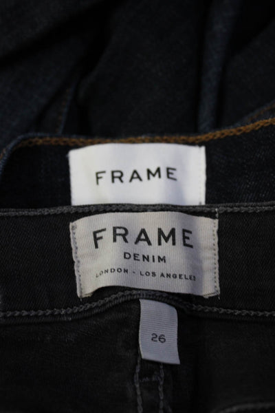 Frame Denim Womens High Rise Skinny Garcon Crop Jeans Gray Blue Size 26 Lot 2