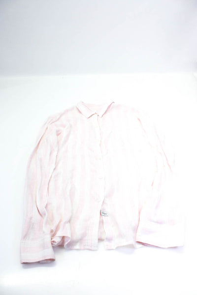Rails Womens Button Front Chambray Striped Shirts Blue Pink White XS Small Lot 2