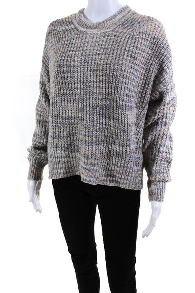Michael Stars Womens Pullover Oversized Crew Neck Sweater Brown Size Small