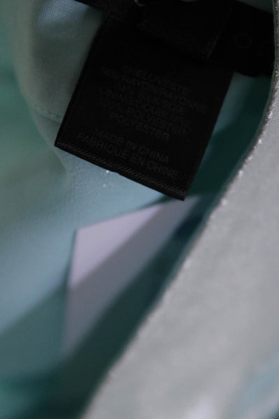 Marc Jacobs Womens Metallic Geometric Print Mesh Hem A-Line Skirt Blue Size 8