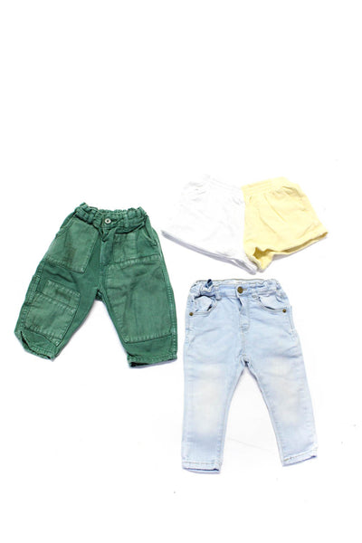 Zara Baby Boys Jeans Shorts Pants Green Blue Yellow Size 8 9-12M Lot 3