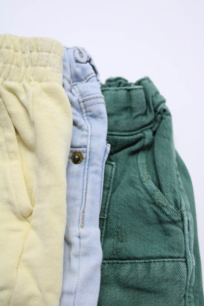 Zara Baby Boys Jeans Shorts Pants Green Blue Yellow Size 8 9-12M Lot 3