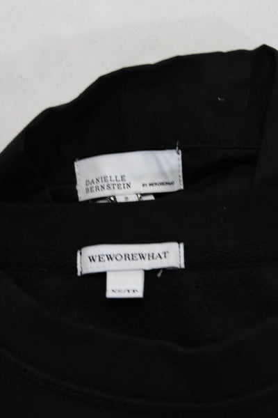 Weworewhat Women's Crewneck Long Sleeves Crop Sweat Shirt Black Size XS Lot 2