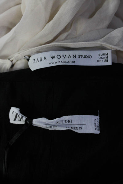 Zara Women's One Shoulder Ruched Bodycon Midi Dress Black Size XS Lot 2