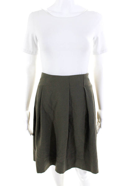 Emporio Armani Women's Wool Blend A Line Knee Length Skirt Green Size 14