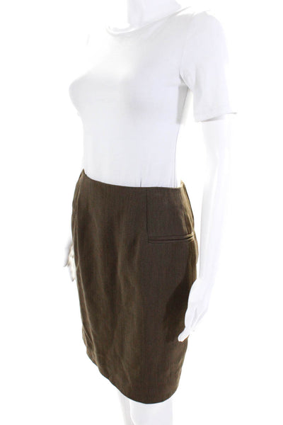 Giorgio Armani Le Collezioni Women's Wool Blend Pencil Skirt Green Size 8