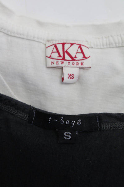 AKA New York T Bags Womens Short Sleeve Tee Shirts White Gray XS Small Lot 2