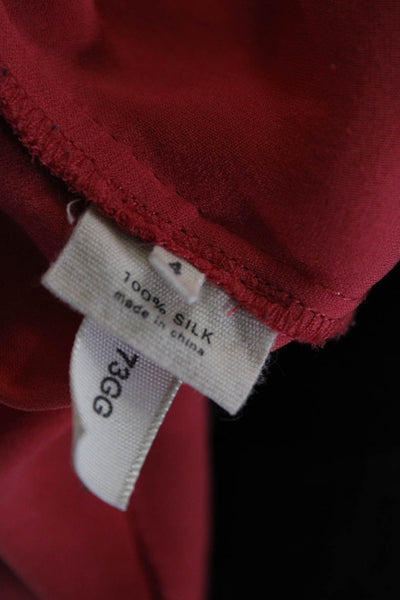 L'Agence Women's Silk Round Neck Sleeveless Pleated Blouse Carol Size 4