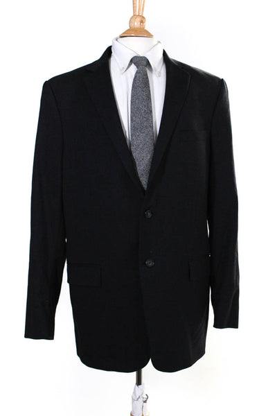 Hart Schaffner Marx Men's Collar Long Sleeves Lined Jacket Black Size 46