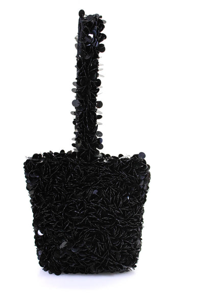 ISDA & Co Womens Black Sequins Snap Mini Top Handle Bag Handbag