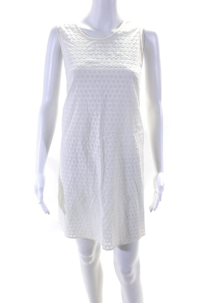 Rag & Bone Womens Cotton Geometric Print Sleeveless Mini Tank Dress White Size L