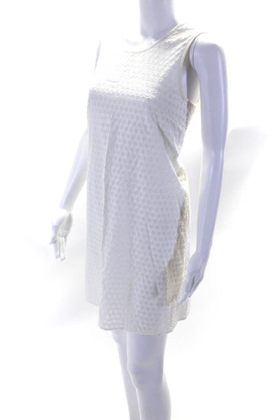 Rag & Bone Womens Cotton Geometric Print Sleeveless Mini Tank Dress White Size L