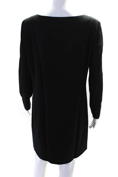 Philosophy di Alberta Ferretti Womens Wool Long Sleeve Shift Dress Black Size L