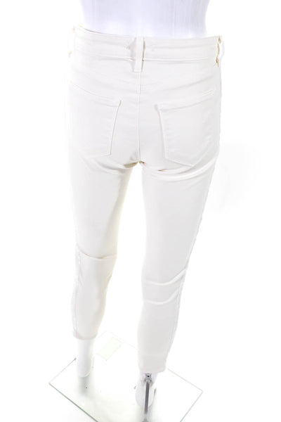 L Agence Womens Zipper Fly High Rise Margot Skinny Jeans White Denim Size 26