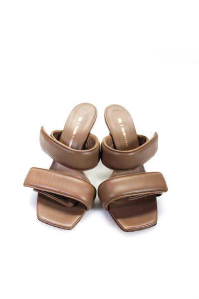 Gia x Pernille Teisbaek Womens Stiletto Double Strap Slide Sandals Brown Size 36