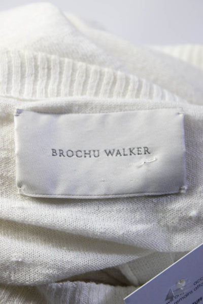 Brochu Walker Women's Open Front Sweater Cardigan Ivory Size P