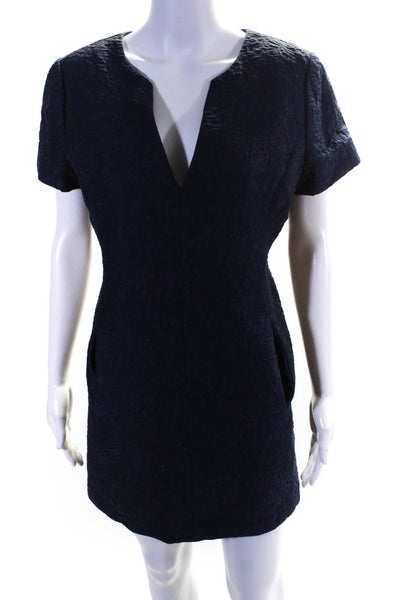 Bird by Juicy Couture Women's Short Sleeve Quilted Mini Pencil Dress Blue Size L