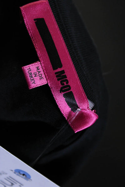 McQ Women's Cotton Short Sleeve Crew Neck Graphic Midi T-Shirt Dress Black  L