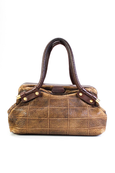 Salvatore Ferragamo Women's Leather Open Shoulder Handbag Brown