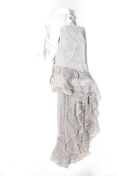 Asilio Women's Zip Lined Asymmetrical Mini Skirt White Polka Dot Size S Lot 2