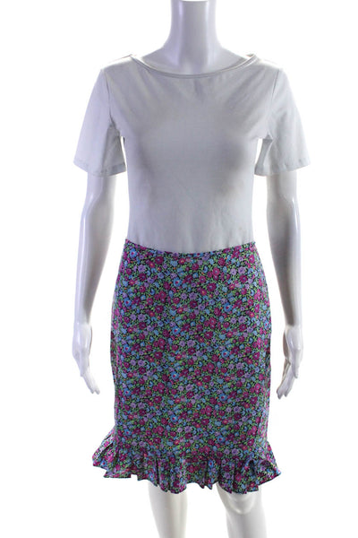 Nanette Lepore Women's Zip Tiered Ruffle Hem Mini Skirt Floral Size 6