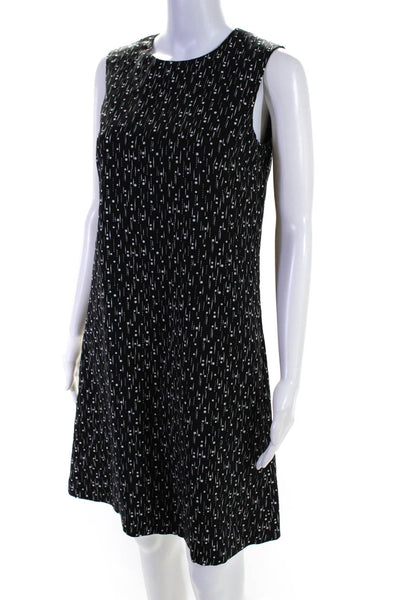 Dolce & Gabbana Womens Polka Dot Sleeveless Dress Black White Wool Size EUR 40