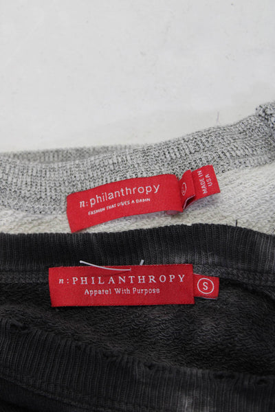 Philanthropy Womens Sweatshirts Gray Black Size Large Small Lot 2