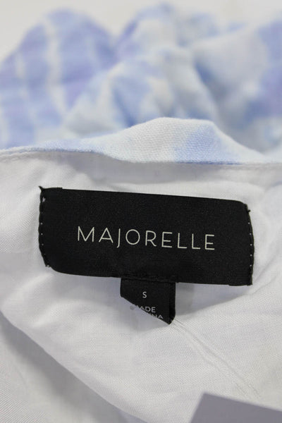 Majorelle Womens Tie Dye Print Wrap Blouse Blue Size Small