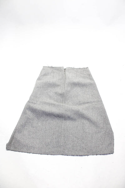Cos Womens 3/4 Sleeve Printed Shirt Knit Skirt Green Gray Size 6 8 Lot 2
