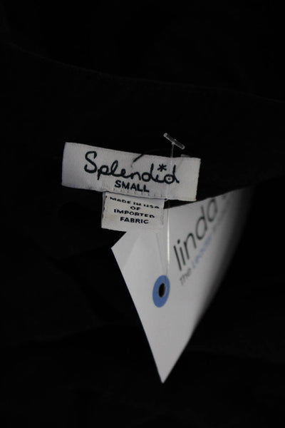 Splendid Women's Half Button Sleeveless Drop Waist Mini Dress Black Size S