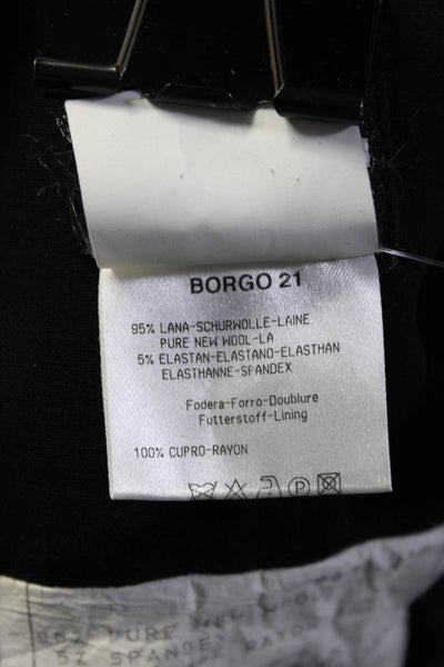 Giorgio Armani Womens Wool Side Zip Flared Hem Midi A-Line Skirt Black Size 44IT
