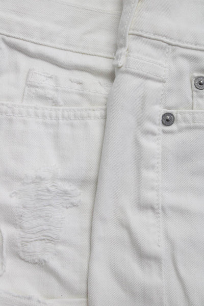 J Brand 7 For All Mankind Womens Cotton Denim Jean Shorts White Size 31 Lot 2