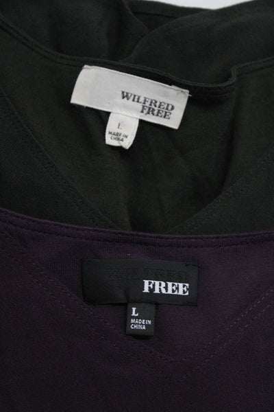 Wilfred Free Womens V-Neck Spaghetti Strap Cami Tops Purple Green Size L Lot 2