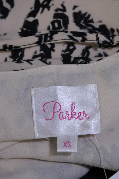 Parker Womens Silk Keyhole Neck Spaghetti Strap Halter Top Blouse Beige Size XS