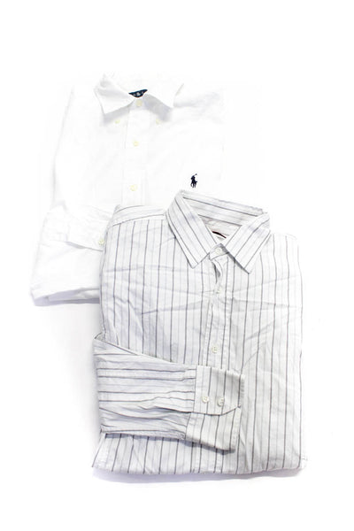 Hugo Hugo Boss Polo Ralph Lauren Mens Button Up Shirts White Medium Large Lot 2