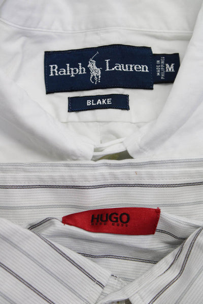 Hugo Hugo Boss Polo Ralph Lauren Mens Button Up Shirts White Medium Large Lot 2