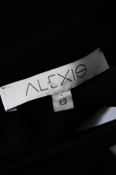 Alexis Womens Long Sleeve Keyhole Neckline Zip Up Blouse Top Black Size S