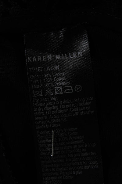 Karen Millen Women's Long Sleeve Lace Transparent Blouse Black Size 6