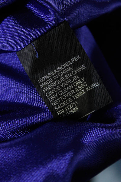 Jay Godfrey Women's V-Neck Sleeveless Zip Color Block Romper Blue Size 2