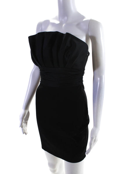Likely Womens Ruffled Bodice Empire Waist Strapless Mini Dress Black Size 0