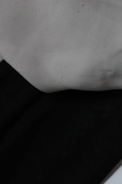 Gracia Women's Tie Front Blouse Textured Mesh Top Black Beige Size S L Lot 2