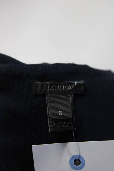 J Crew Womens Navy Scoop Neck Zip Back Sleeveless Unlined Shift Dress Size 6