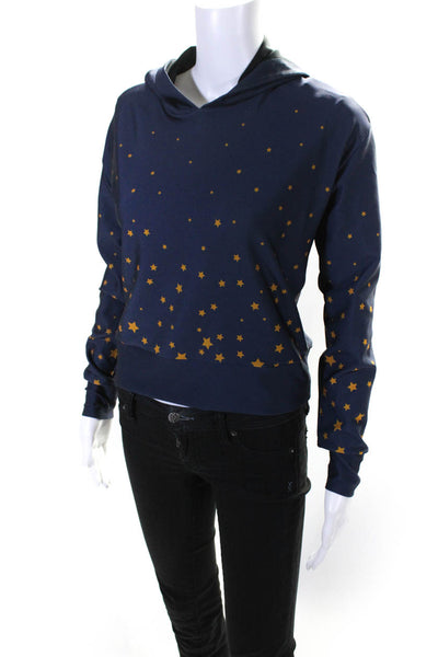 Ultracor Women's Star Print Long Sleeve Pullover Hoodie Blue Size XXS