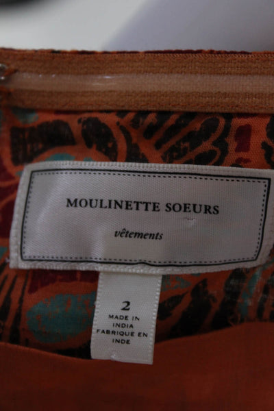 Moulinette Soeurs Anthropologie Womens Halter Neck Sun Dress Orange Size 2