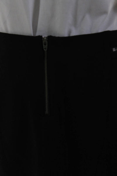 Helmut Lang Women's Wool Blend Zip Pocket Knee Length Pencil Skirt Black Size 8